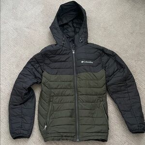 Columbia Hooded Quilted Jacket - Black & Olive Green